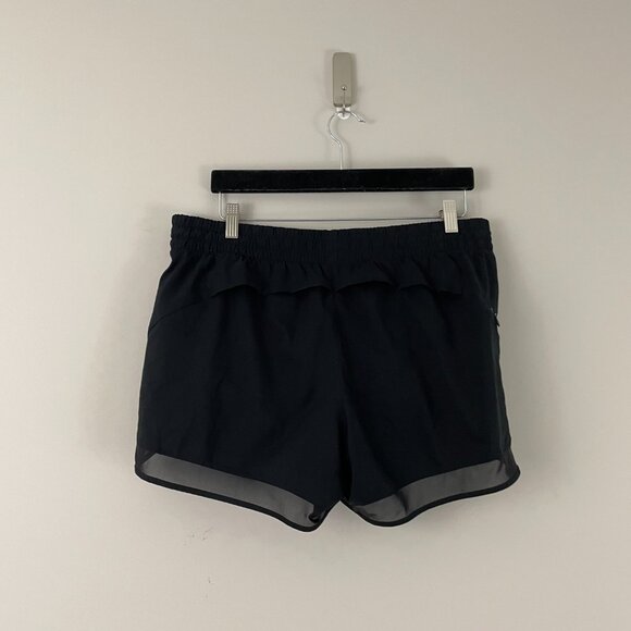Athleta Mesh Racer Run Mid Rise 4" Shorts in Black Size Large - Picture 2 of 7
